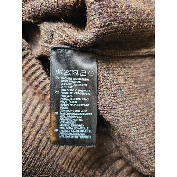 H & M Women's Casual Knee Length Sweater Dress Short Sleeve Brown Knit Size S - Picture 4 of 6